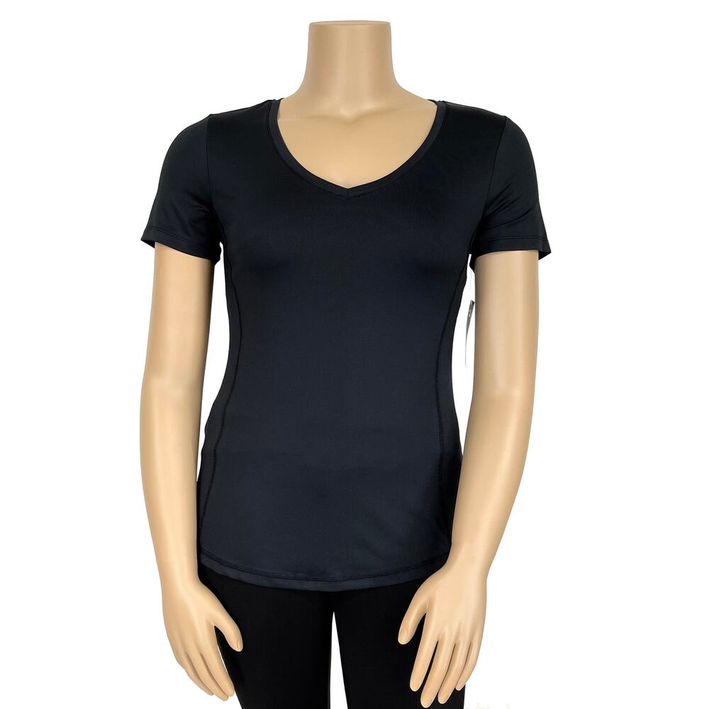 IMPACT Jillian Michaels Tech Tee Sz L Rich Black Short Sleeve Activewear Top